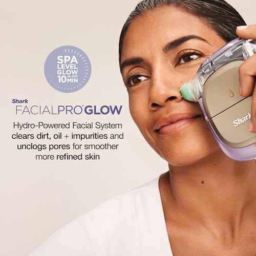 Shark FacialPro Glow at-Home Hydro-Powered Facial System with DePuffi Hot & Cold Therapy ? Professional Spa Skincare Device for Pore Cleansing, Hydration, & Radiant Glow, Lilac, FH320PL