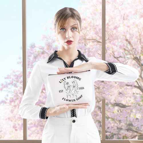 GJTIM Novel Gift Bookish Gift Flower Shop Makeup Bag Book Lover Gift Book Club Gift (Flower Shop Bag)