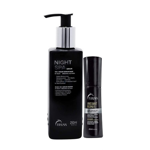 TRUSS Night Spa Serum Overnight Hair Treatment Bundle with Instant Repair - Daily Leave-In Hair Protector
