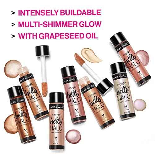 wet n wild MegaGlo Hello Halo Liquid Highlighter Makeup, Shimmer, Glow Halographic