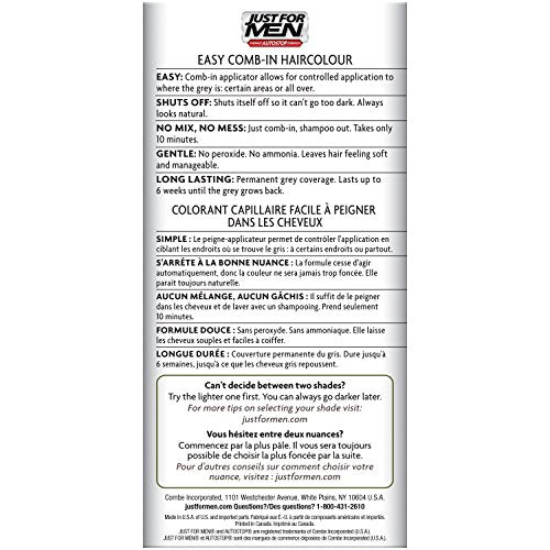 Just For Men Autostop, Gray Hair Coloring for Men with Comb Applicator