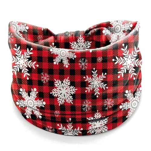 4Pcs Christmas Headbands for Women - Snowflake Plaid Holiday Hair Bands, Festive Gift Hair Accessories (Plaid)