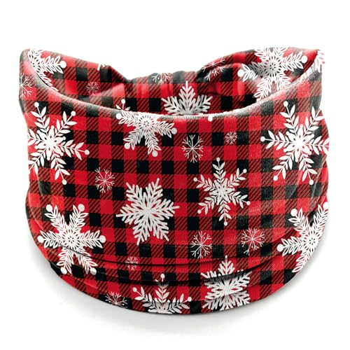 4Pcs Christmas Headbands for Women - Snowflake Plaid Holiday Hair Bands, Festive Gift Hair Accessories (Plaid)