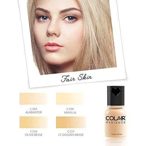 Dinair Airbrush Makeup Professional Natural Look Summer Kit | FAIR Shades | 10pc Make-up Set | Multi-Purpose for Foundation, Blush, Shimmer, Concealer, Eyeliner | Plus Shadow/Brow Stencils