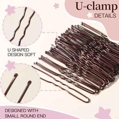 FANDAMEI Hair Net for Kids, Invisible Hair Nets 20PCS with U Shaped Bobby Pins 40PCS,30cm Hair Nets for Buns, Bun Hair Nets for Ballet Girls Hair Accessories Set for Hair Styling,Women,Girls-Brown