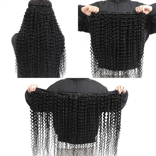 15A Raw Human Hair Bundles Deep Wave Bundles Human Hair,Triple Lifespan Indian Virgin Hair,No Tangle Shedding,Multiple Washes Keep Texture Silky Soft (1 Bundle Natural Black, 26)