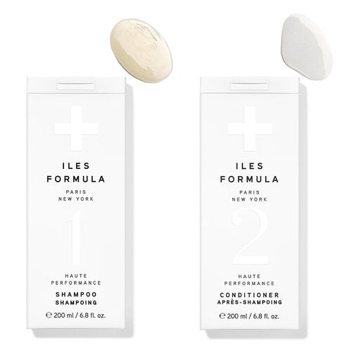 ILES FORMULA Haute Performance Shampoo and Conditioner Duo - Deep Cleanse, Detangles, Stops Hair Breakage & Transforms Damaged Hair + Color & Extension Safe (200ML Each)