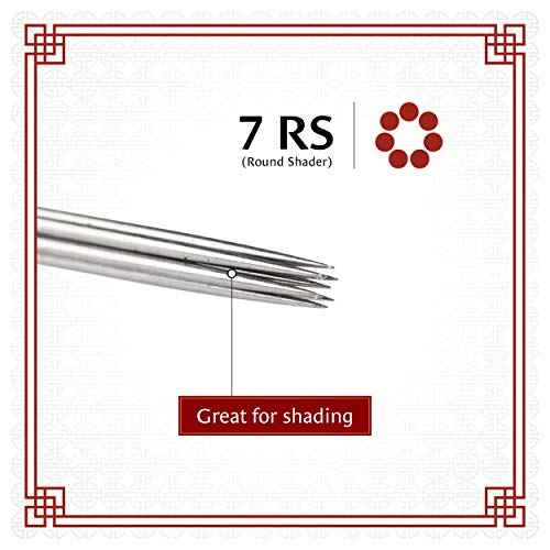 One Tattoo World 50 Pcs 7 Round Shader Sterilized Tattoo Needles, OTW-50-7RS