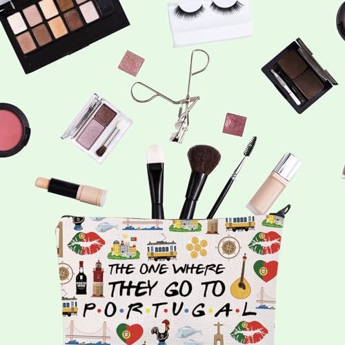 FOTAP Portugal Trip Makeup Bag Portugal Travel Gift Portugal Souvenir Gift Portugal Travel Bag Housewarming Gift (PORTUGAL)