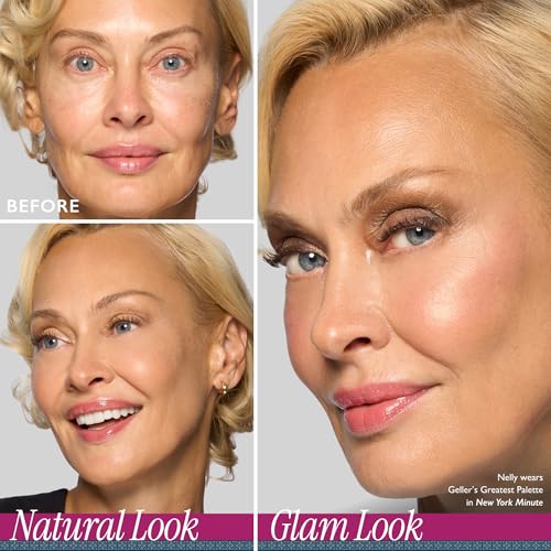 LAURA GELLER NEW YORK Geller's Greatest New York Minute Face & Eye Palette - Includes Blush, Bronzer and Eyeshadow Duo - Travel-Friendly Makeup Compact for Mature Skin