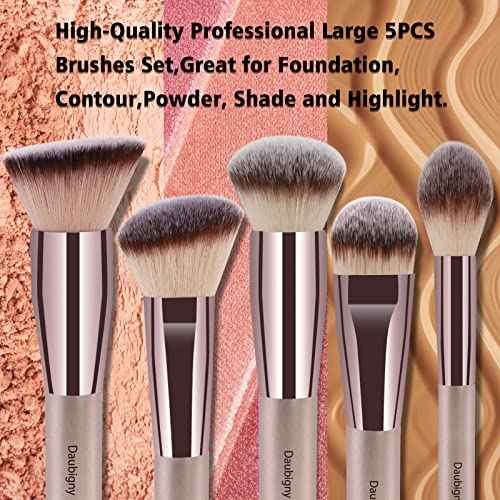 Makeup Brushes, Daubigny 16Pcs Complete Premium Synthetic Makeup Brush Set with Professional Foundation Brushes Powder Concealers Eye shadows Blush Makeup Brush for Perfect Makeup (Champagne Gold)