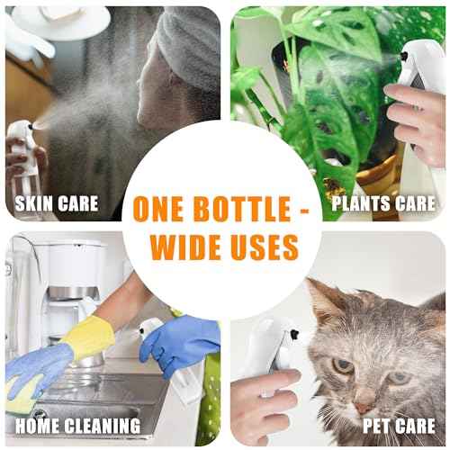 2Pcs Continuous Spray Bottle For Hair,Ultra Fine Refillable Water Mister for Hair Styling, Plants, Cleaning, Salon, Misting & Skin Care£¨200ml/6.8oz Clear£© (200ML 2PACK)