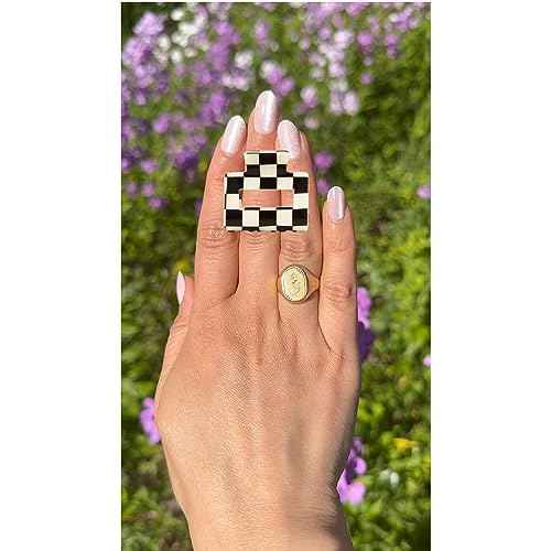Chess Board Hair Clips for Women Small Size Cute Claw Clip for Girls Hair Clips Claw Black White Hair Accessories for Women Girls, 2 Pack