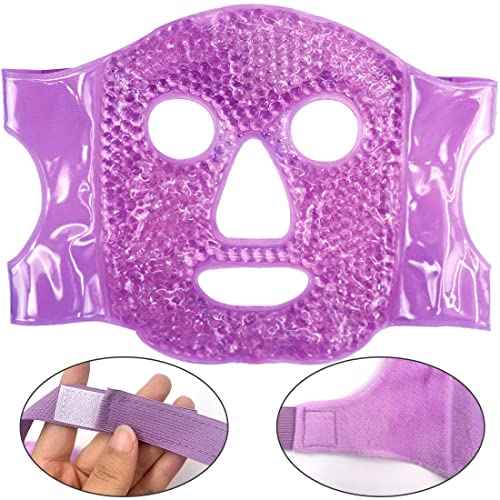 Cold Face Eye Mask, Cooling Mask, Reusable Cold Mask for Hot and Cold Treatment for Eye Strain, Eye Swelling, Eye Redness, Puffy Eyes, Dark Circles, Smooth Fine Lines, and Eye Recover. 1 PCS