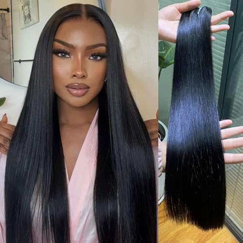 16A Straight Bundles Human Hair,Triple Lifespan Than Regular Virgin Hair,No.1 Quality,Keep Texture Silky Soft,100% Raw Vietnamese Human Hair Bundles 16 Inch