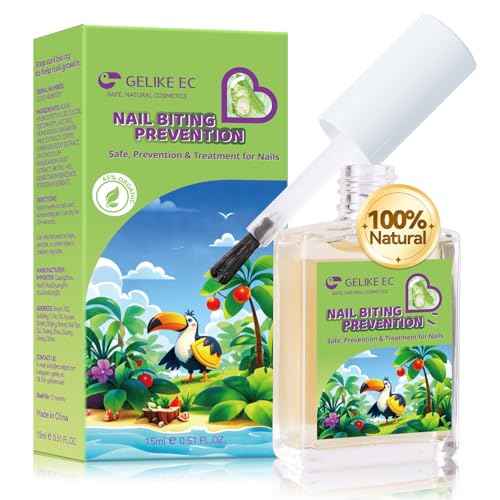 Gelike ec Nail Biting Treatment For Kids: Bitter Anti Bite Polish ? 15ml Vegan Organic Solution ? Fast Dry Long Lasting ? Stop Thumb Sucking Nail Biting ? Daily Care For Children Teens Adults