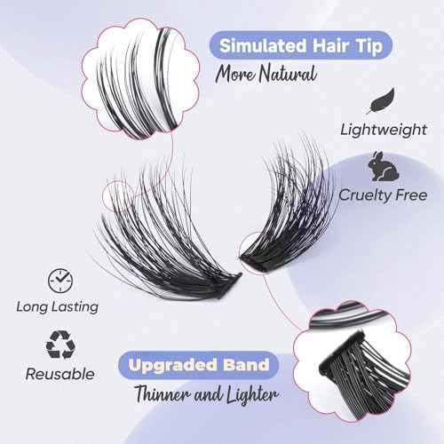 Fluff Lash Clusters 60D+80D Thick Eyelash Clusters D Curly Wispy Individual Lashes 10-18mm Cluster Eyelash?Extensions 280pcs False Eyelashes DIY Flat Lash Extension by TOOCHUNAG