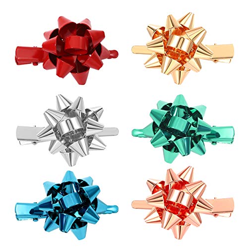 NVENF 6PCS Hair Clips for Women - Festive Holiday Hairpins & Bow Hair Clip Accessories for Christmas Outfits & Party Gifts (StyleA)