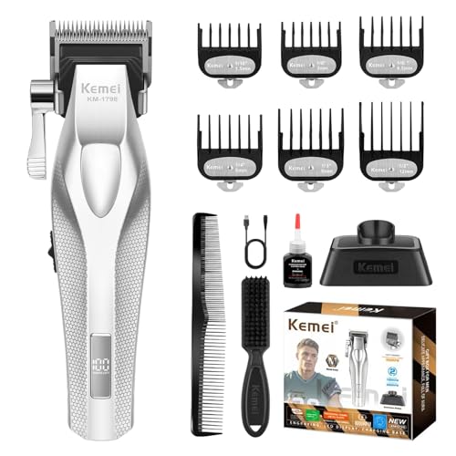 KEMEI KM-1798 Professional Hair Clipper for Men, Cordless Beard Trimmer, Barber Clippers with USB Rechargeable, Edgers, Fade Clipper, Gift for Men
