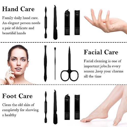 Manicure Set, Stocking Stuffer for Men, Nail Clipper Kit, Nail Clipper Set, Nail Care Kit, 8 In 1 Manicure Kit Grooming Kit Stainless Steel Facial Pedicure Care Tool, Christmas Gifts for Men Dad Teens
