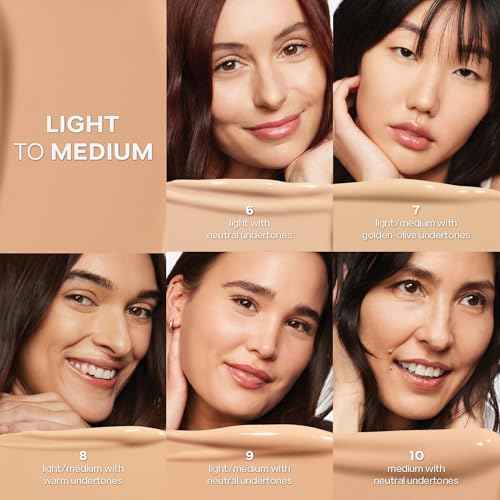 Saie Slip Tint Radiant Cream Concealer & All-Over Face Makeup - Concealer for Dark Circles, Redness & Blemishes - Lightweight Makeup Made with Hydrating Hyaluronic Acid - Shade 6 (0.17 oz)