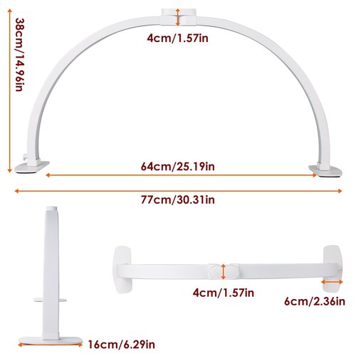BORNBYME Nail Lamp for Desk, Foldable Desk Nail Lamp UV Light for Nail Manicure Eyelash Extension, 3 Light Settings Bright Fill-in Lamp,White （29 * 15 Inch）