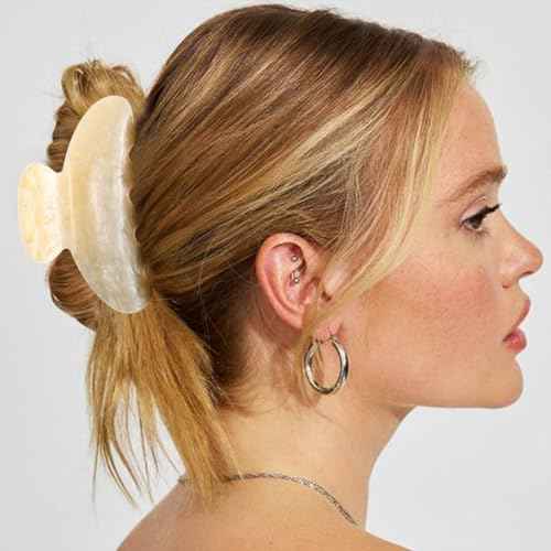 BARTOSI Acrylic Claw Clips Pink Cute Hair Clips Medium Nonslip Hair Claw Barrette Hair Accessories for Women and Girls (Pack of 2)
