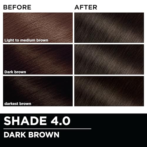 Garnier Hair Color Olia Ammonia-Free Brilliant Color Oil-Rich Permanent Hair Dye, 4.0 Dark Brown, 2 Count (Packaging May Vary)