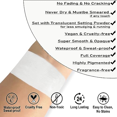 CCbeauty Clown White Face Paint Stick, Face Painting Kit, White Cream SFX Makeup Foundation, Professional Body Paint for Halloween Cosplay Costume Party£¬Skeleton Joker Mime Special Effects Makeup