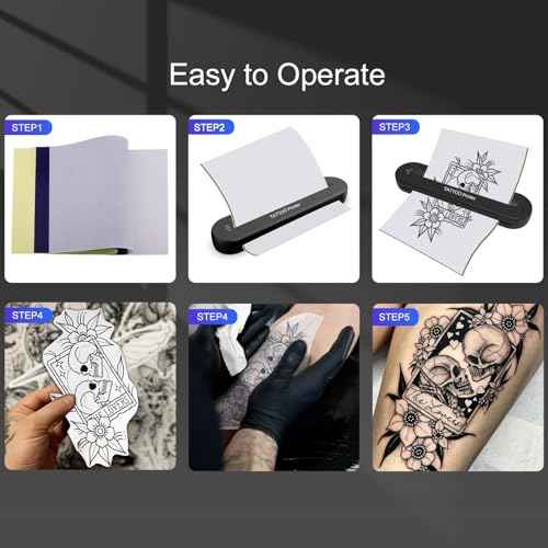 YILONG Bluetooth Tattoo Stencil Printer, Tattoo Thermal Machine with 15 Pcs Tattoo Transfer Paper, Portable Tattoo Transfer Copier Machine for Tattoo Artists and Beginners, ATS886L