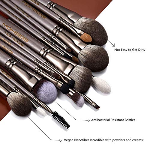 Professional Makeup Brush Set, Eigshow Makeup Brushes Perfect for Foundation Face Powder Blending Blush Bronzer Eyeliner Eye Shadow Brows with Case, Best Gift for Women, Travel Kit(PRO 18pcs Coffee)
