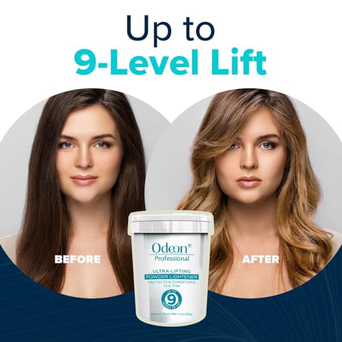 Odeon Professional Ultra-Lifting Powder Lightener ? Hair Bleach Lifts Up to 9 Levels | Dust-Free Formula for Balayage, Highlights & Full Bleach ? Trial Size