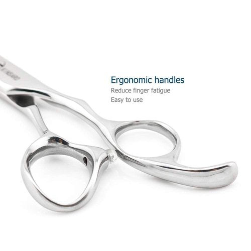 5.5" Barber Scissors Set Hair Scissors Professional Hair Cutting Shears Japan 440C Thinning Shears Convex 440C Blades Kinsaro