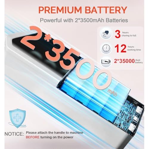 Professional Nail Drill Machine - Cordless Brushless Motor Nail File, 45000 RPM 2*3500mAh Portable Efile for Acrylic Gel Nails with 6 Bits & ETL-Certified USB Charger for Salon & Home