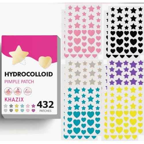 Heart Shape Acne Pimple Patch, Hydrocolloid Spot Cover Stickers, 432 Pieces