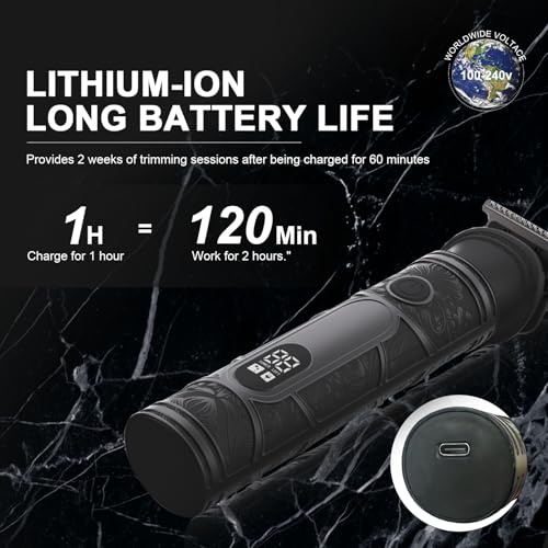 Professional 3-in-1 Beard Trimmer & Hair Clipper Kit for Men - Electric Shaver for Head, Face, Body, Nose & Ear Hair Grooming- Rechargeable Cordless, LCD Display - Perfect Men's Gift