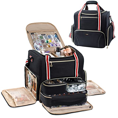 Large Nail Polish Organizer Holds 80 Bottles(15ml - 0.5 fl.oz) with 3 Removable Nail Polish Cases,Nail Organizers and Storage for Nail Tech Suppliers