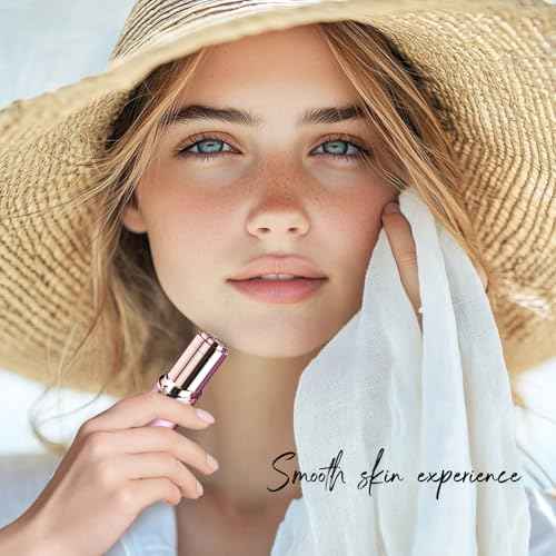 Women Facial Hair Removal Device Battery Operated with 2 Replacement Heads,Ladies Face Shaver for Peach Fuzz Upper Lip,Chin,Facial Hair Removal for Women