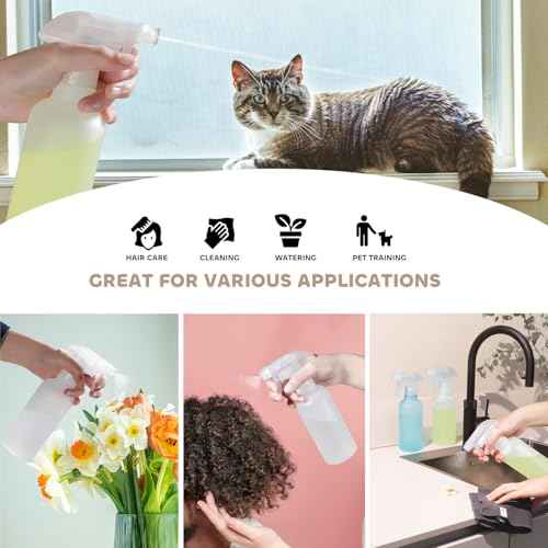 10 oz Spray Bottles, Mist/Stream Adjustable Small Spray Bottle for Hair Cleaning Plants Pet, BPA-free Plastic Water Empty Squirt Bottle with Measurements, 2 Pack