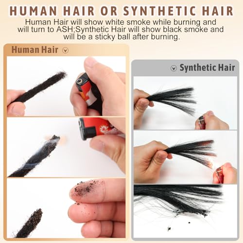 14 Inch Dread Extensions, 30-Strand Afro Kinky Human Hair, Thin 0.4cm Locs for Women Men, Soft and Lightweight for Long-Term Wear