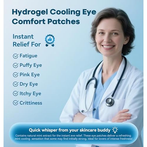 8 Packs Hydrogel Eye Mask Disposable Cold Therapy Sleep Mask Soothing Headache Relief Dry Eye, Stress Relief Eye Fatigue, Cooling Eye Masks Cool Masks for Puffy Eyes Travel Essentials