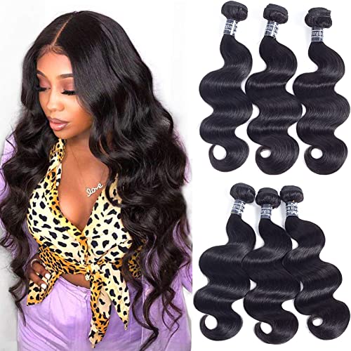 Amella Hair Brazilian Body Wave Bundles 8A Human Hair Bundles Body Wave 20 20 20inch Brazilian Hair Bundles 100% Unprocessed Virgin Weave