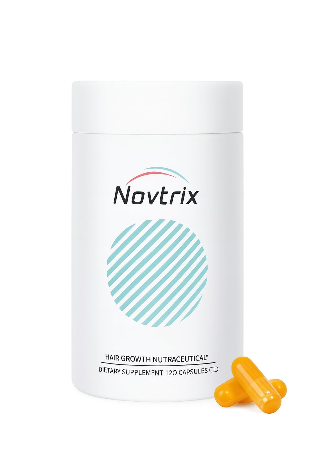 Novtrix Hair Growth Nutraceutical – Biotin, Marine Collagen & Herbal Synergen Complex – Drug‑Free Support for Thicker, Fuller Hair & Balanced Hormones for Men & Women – 120 Capsules