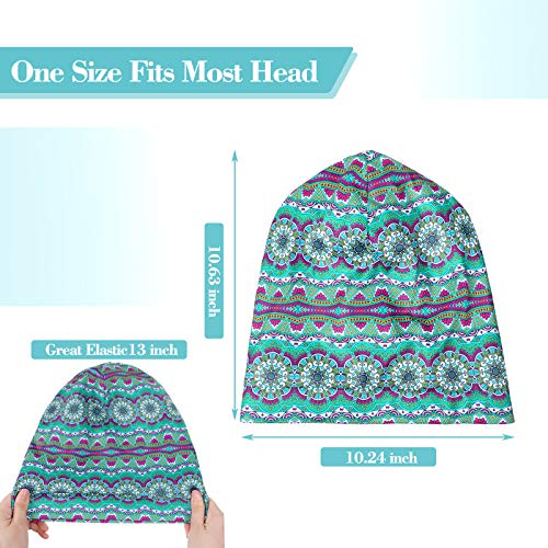 Geyoga 4 Pcs Women's Chemo Hat Slouchy Beanie Cancer Headwear Head Wraps Sleeping Turban Hats Head Scarf for Cancer Patient