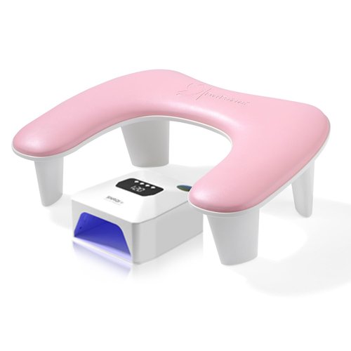 PureRadiance Nail Arm Rest – U-Shaped Ergonomic PU Leather Hand Rest Comfort Cushion for Acrylic Nails Tech – Ideal for Home & Professional Use – Easy Clean, Waterproof & Portable