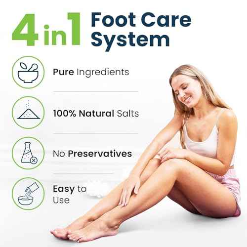 FOOT CURE Exfoliator & Callus Remover Pedicure Set ? Care Kit Includes File for Dead Skin, Tea Tree Oil Soak Salts, Urea Cream 40 Percent Removal Gel Made in USA, Ivory, 4 Piece