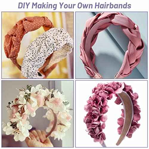 anezus 16 Pcs Satin Headbands Bulk 1 Inch Anti-slip Ribbon Hair Bands Plain Hard Headbands for Women Girls DIY Craft Hair Accessories (Multicolor)