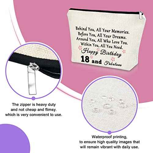18th Birthday Gifts for Girls Makeup Bag Birthday Gifts for Women 18 Years Old Happy Birthday Gifts for Sister Cosmetic Bag Gifts for Your Daughter Turning 18 Born in 2006 Gifts Travel Pouch