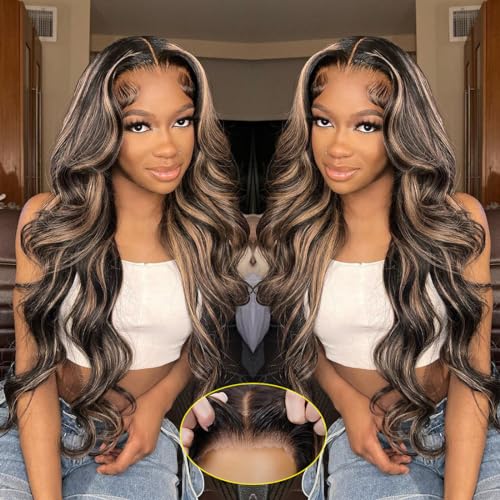 Glueless Wigs Human Hair Pre Plucked Pre Cu tHighlight Wear and Go 1B/27 5x5 HD Lace Closure Wigs Honey Blonde Body Wave Lace Front Wigs Human Hair for Women 22inch
