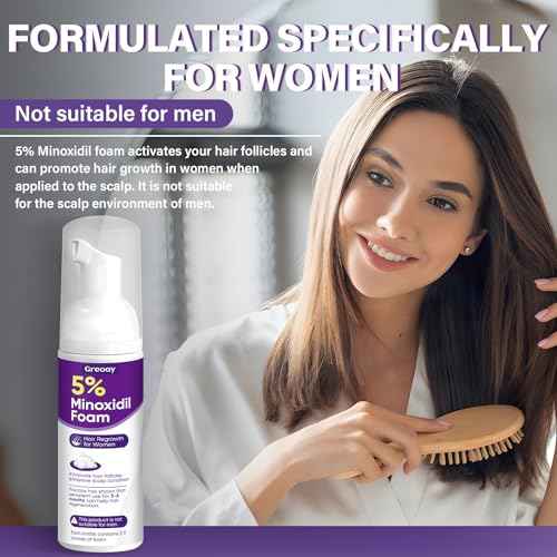 5% Minoxidil Foam for Women Hair Growth Foam Suitable for Hair Thinning Receding Hairline and Hair Loss to Hair Regrowth Get Thicker Fuller Hair 3 Bottles 2.11 Ounces Each